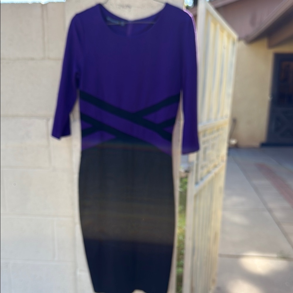 Elegant Purple and Black Women's Dress